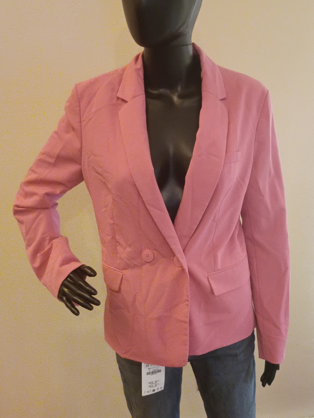 Bershka Rose-Pink Single-Button Blazer